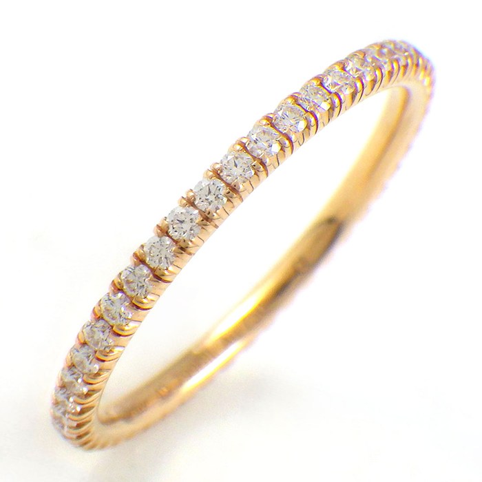 カルティエ Cartier リング エタンセル ウェディング バンド 1.5mm B4210549 フルエタニティ ダイヤモンド K18PG 9号 / #49 【中古】