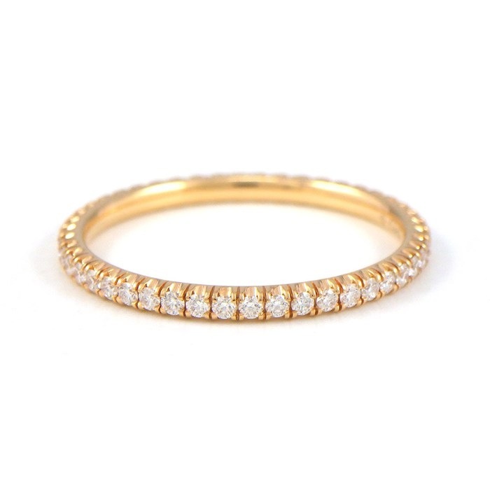 カルティエ Cartier リング エタンセル ウェディング バンド 1.5mm B4210549 フルエタニティ ダイヤモンド K18PG 9号 / #49 【中古】