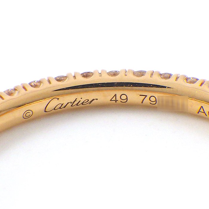 カルティエ Cartier リング エタンセル ウェディング バンド 1.5mm B4210549 フルエタニティ ダイヤモンド K18PG 9号 / #49 【中古】