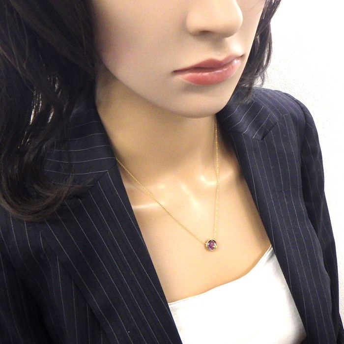 ティファニー Tiffany & Co. ネックレス オリーブリーフ オーバル カボションカット アメジスト K18YG 【中古】