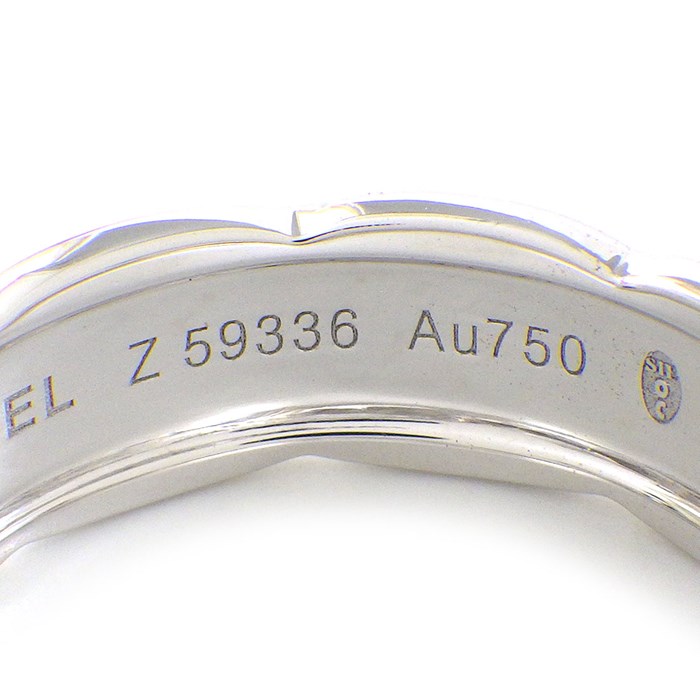 シャネル CHANEL リング ココ クラッシュ ミディアム J10865 マトラッセ キルティング ダイヤモンド 計0.18ct K18WG 19.5号 / #60 【中古】