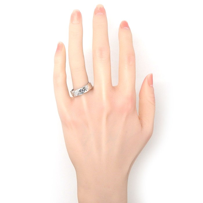 シャネル CHANEL リング ココ クラッシュ ミディアム J10865 マトラッセ キルティング ダイヤモンド 計0.18ct K18WG 19.5号 / #60 【中古】
