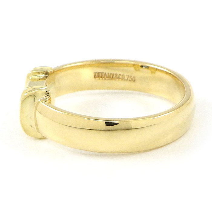  ティファニー Tiffany & Co. リング スタッキング プリンセスカット サファイア K18YG 9号 【中古】