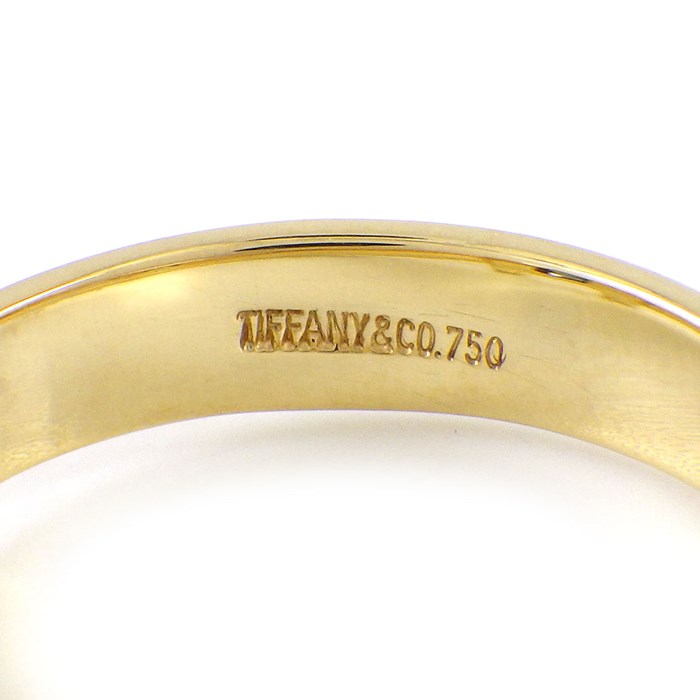  ティファニー Tiffany & Co. リング スタッキング プリンセスカット サファイア K18YG 9号 【中古】