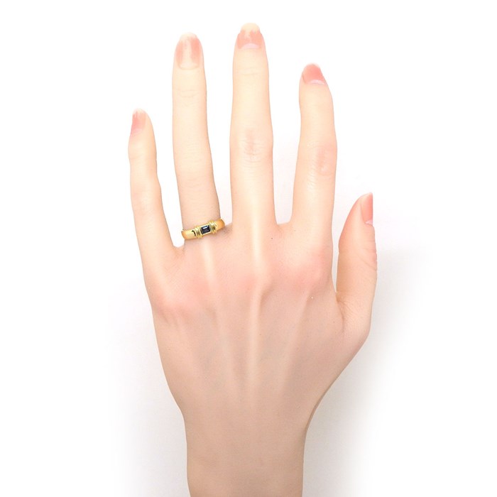  ティファニー Tiffany & Co. リング スタッキング プリンセスカット サファイア K18YG 9号 【中古】