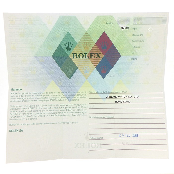 ロレックス Rolex 腕時計 オイスターパーペチュアル 76080 K番 2001年製 夜光インデックス 夜光針 ブラック文字盤 SS 自動巻き 【中古】