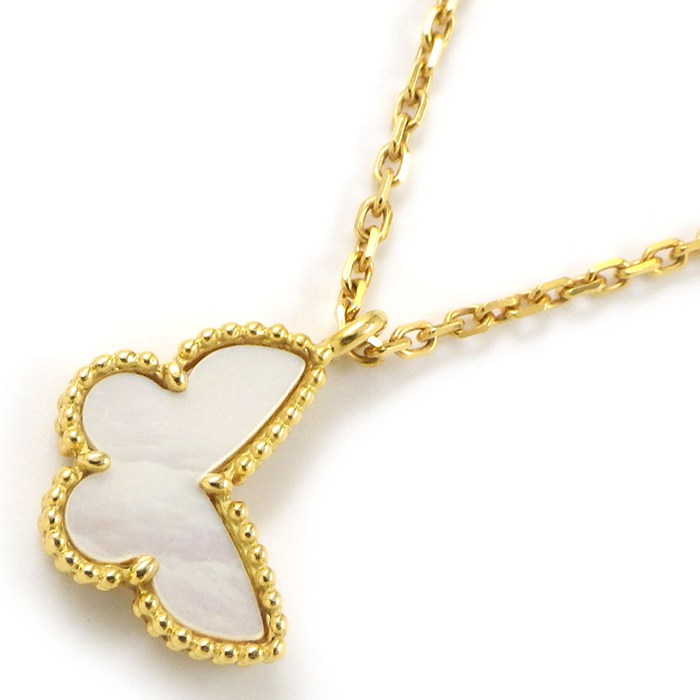 ヴァンクリーフ＆アーペル Van Cleef & Arpels ネックレス スウィートアルハンブラ パピヨン VCARF69300 ホワイト シェル K18YG 【中古】