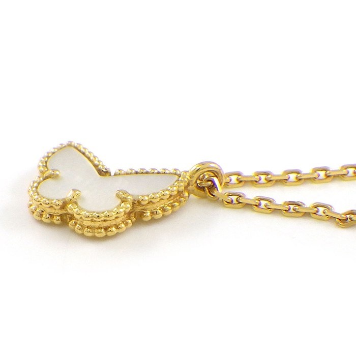 ヴァンクリーフ＆アーペル Van Cleef & Arpels ネックレス スウィートアルハンブラ パピヨン VCARF69300 ホワイト シェル K18YG 【中古】