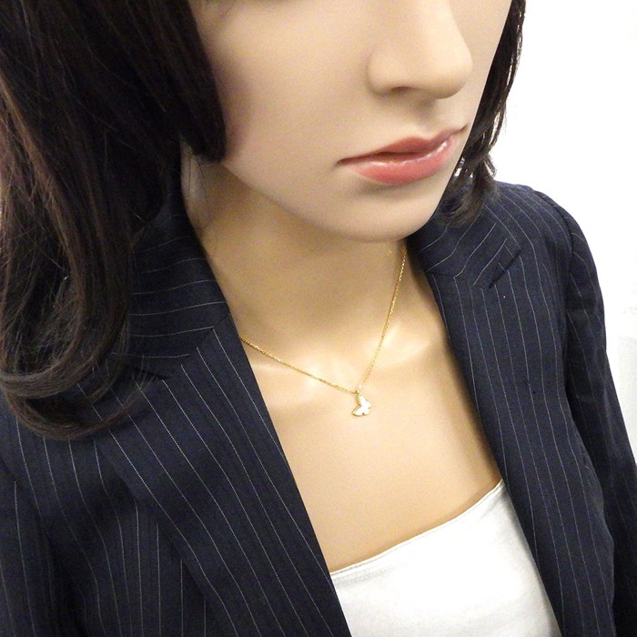 ヴァンクリーフ＆アーペル Van Cleef & Arpels ネックレス スウィートアルハンブラ パピヨン VCARF69300 ホワイト シェル K18YG 【中古】