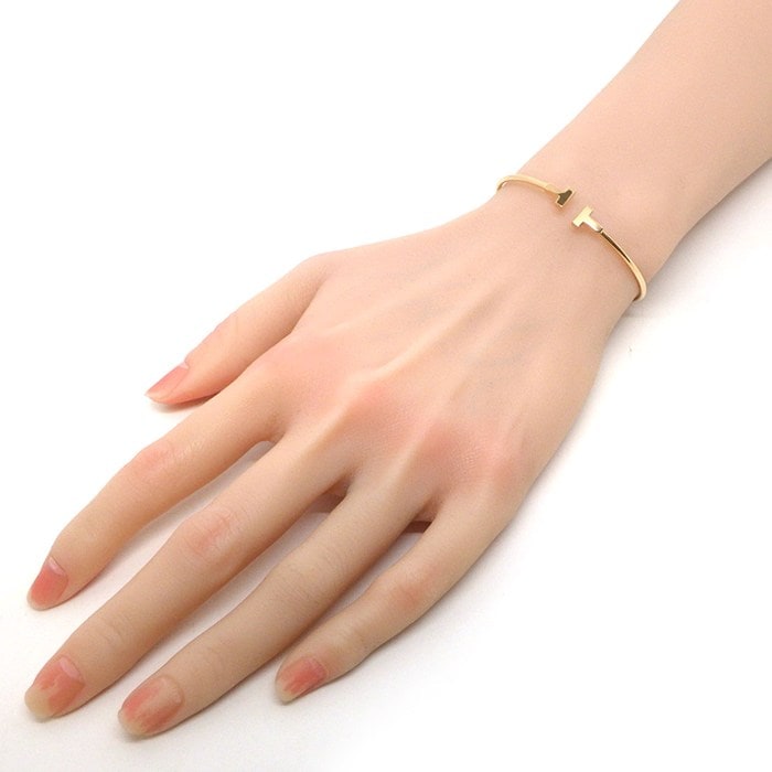 ティファニー Tiffany & Co. ブレスレット Tワイヤー ナロー 60010774 K18PG / #S 【中古】