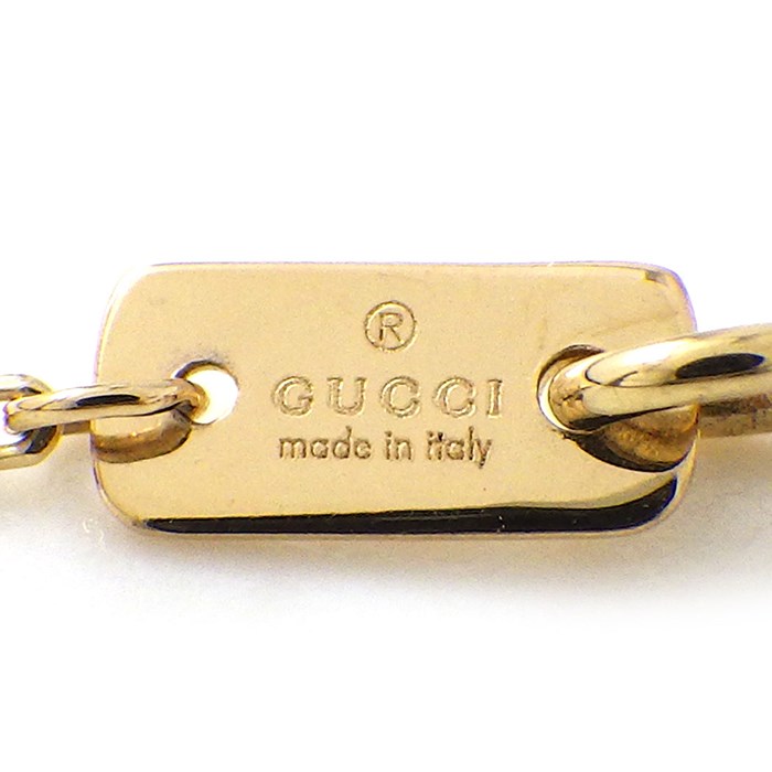 グッチ GUCCI ネックレス ル マルシェ デ メルヴェイユ キャット モチーフ ターコイズ トルコ石 ダイヤモンド K18YG 【中古】