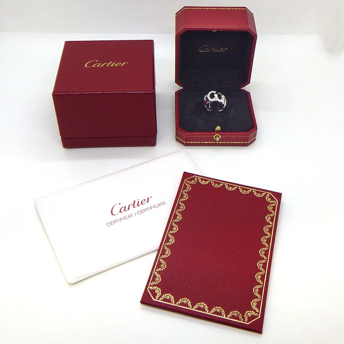 本物美品！CartierダイヤモンドK18YGヒンドゥリング9号#49 箱有り 本物美品！CartierダイヤモンドK18YGヒンドゥリング9号#49 箱