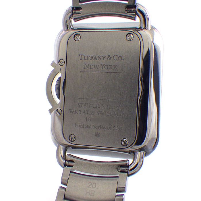 ティファニー Tiffany &amp; Co. 腕時計 レクタングル Tスマイル 68483018 世界限定500本 ダイヤラグ/リューズカバー ブルーサンレイ文字盤 SS クオーツアナログ 【中古】 楽天市場】ティファニー Tiffany & Co. 腕時計 レクタングル Tスマイル