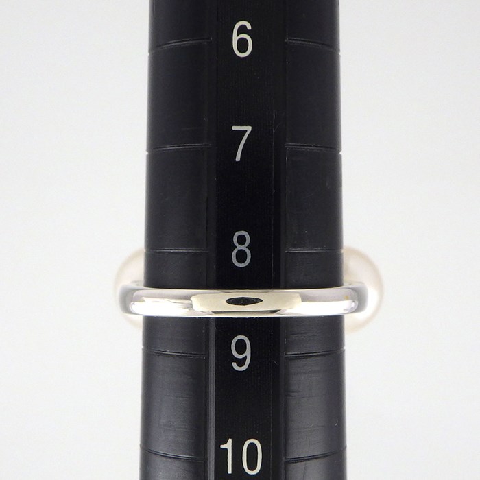 タサキ 田崎真珠 TASAKI リング バランス ネオ R-4814-18KWG 3ポイント あこや真珠 8.1mm珠 K18WG 8.5号 【箱・保付き】 【中古】