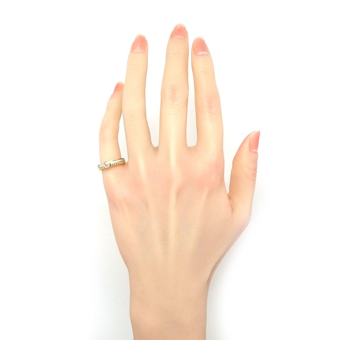 ブシュロン BOUCHERON リング キャトル ラディアント ソリテール ハーフエタニティ ダイヤモンド 0.20ct(F/VVS2/EX) K18YG K18WG 5号 / #45 【中古】