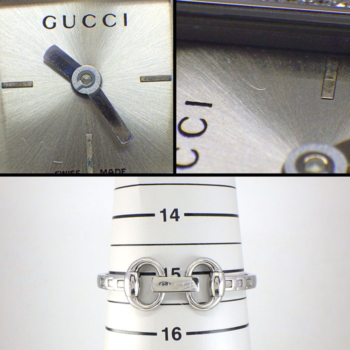 グッチ GUCCI 腕時計 トルナヴォーニ 120/YA120506 ホースビット ダイヤベゼル スクエア サンレイ シルバー文字盤 SS クオーツアナログ 【中古】
