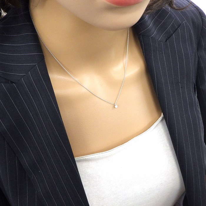 ポンテヴェキオ Ponte Vecchio ネックレス 1ポイント ダイヤモンド 0.10ct K18WG 【中古】