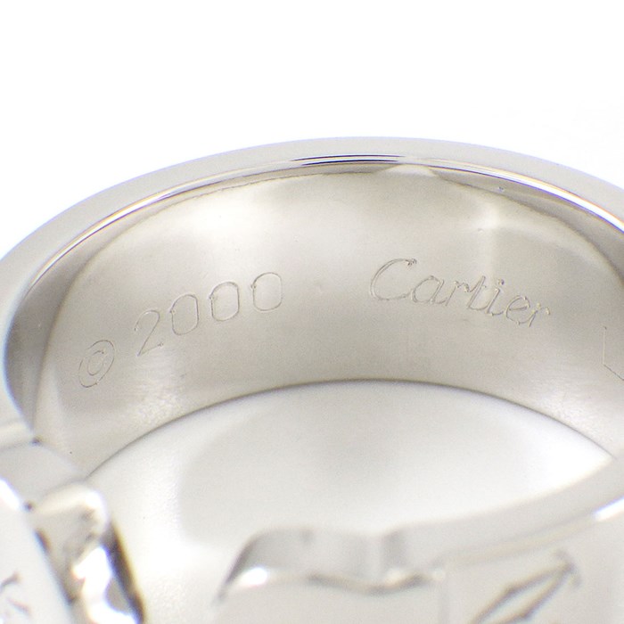 カルティエ Cartier リング C2 2C ハッピーバースデー 2000年ホリデー限定 ロゴ K18WG 13.5号 / #53 【中古】