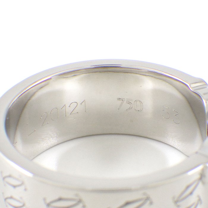 カルティエ Cartier リング C2 2C ハッピーバースデー 2000年ホリデー限定 ロゴ K18WG 13.5号 / #53 【中古】