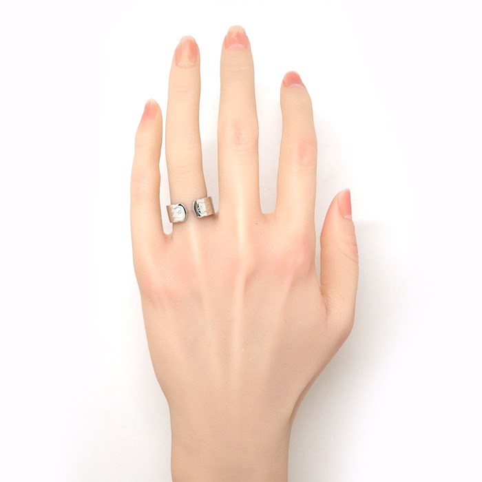 カルティエ Cartier リング C2 2C ハッピーバースデー 2000年ホリデー限定 ロゴ K18WG 13.5号 / #53 【中古】