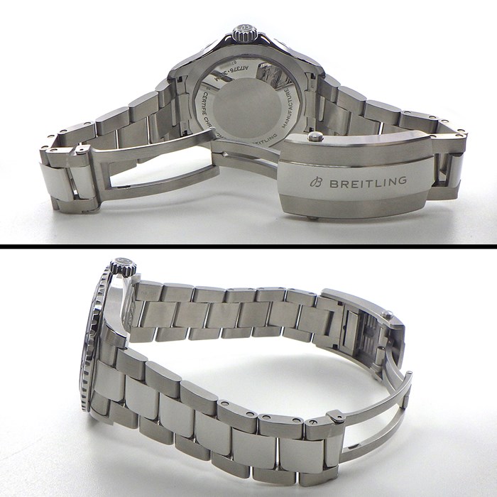 ブライトリング Breitling 腕時計 スーパーオーシャン A17376211L2A1 (A17376) 夜光インデックス 夜光針 回転ベゼル ターコイズ文字盤 SS 自動巻き 【中古】