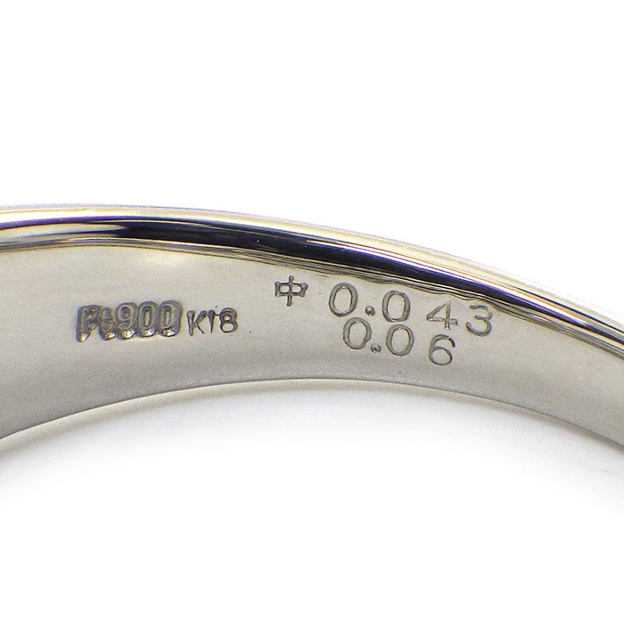 【ピンクダイヤモンド ダイヤモンド】 リング センター ピンクダイヤモンド 0.043ct サイド ピンクダイヤモンド 計0.060ct パヴェ ダイヤモンド 計0.450ct PT900 K18PG 18号 【中古】