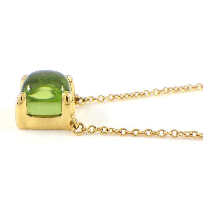 ティファニー Tiffany & Co. ネックレス シュガースタック スクエア カボションカット ペリドット K18YG 【中古】