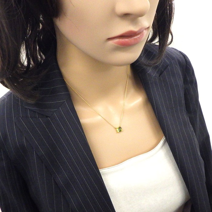 ティファニー Tiffany & Co. ネックレス シュガースタック スクエア カボションカット ペリドット K18YG 【中古】