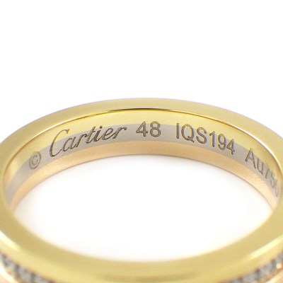 カルティエ Cartier リング ヴァンドーム ウェディング B4052948 フルサークル エタニティ スリーカラー ダイヤモンド 計0.23ct K18PG K18WG K18YG 8号 / #48 【箱・保付き】 【中古】