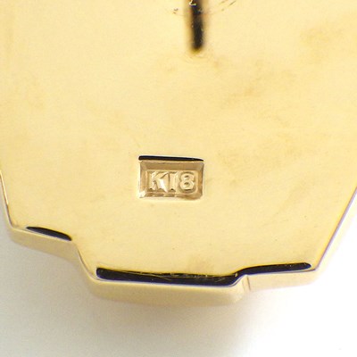 【ダイヤモンド】 ピンブローチ タイガー モチーフ 1ポイント ダイヤモンド 0.10ct K18YG 【中古】