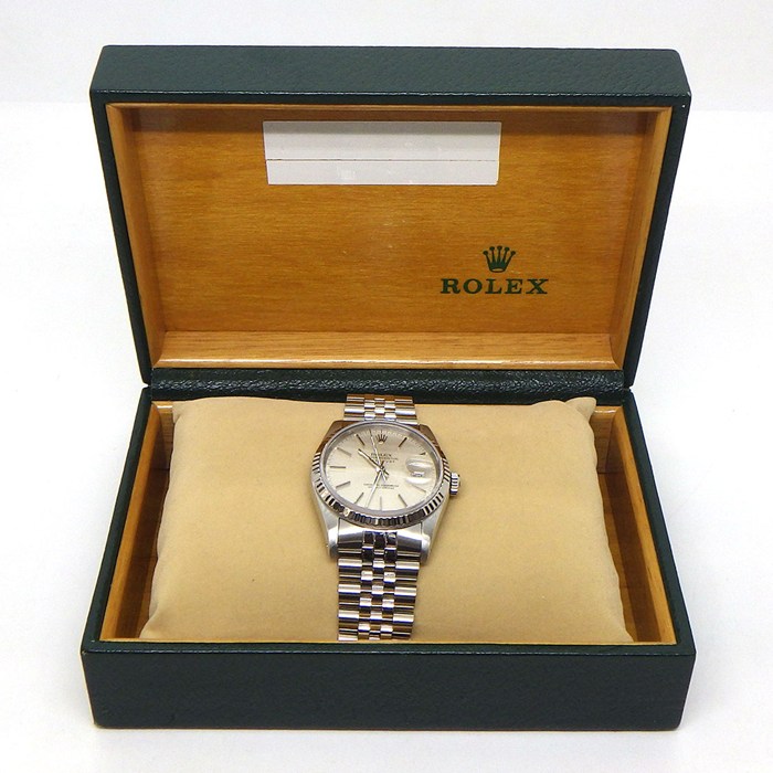 ロレックス Rolex 腕時計 デイトジャスト 16234 E番 1990-1991年製 サンレイシルバー文字盤 デイト K18WG SS 自動巻き 【中古】