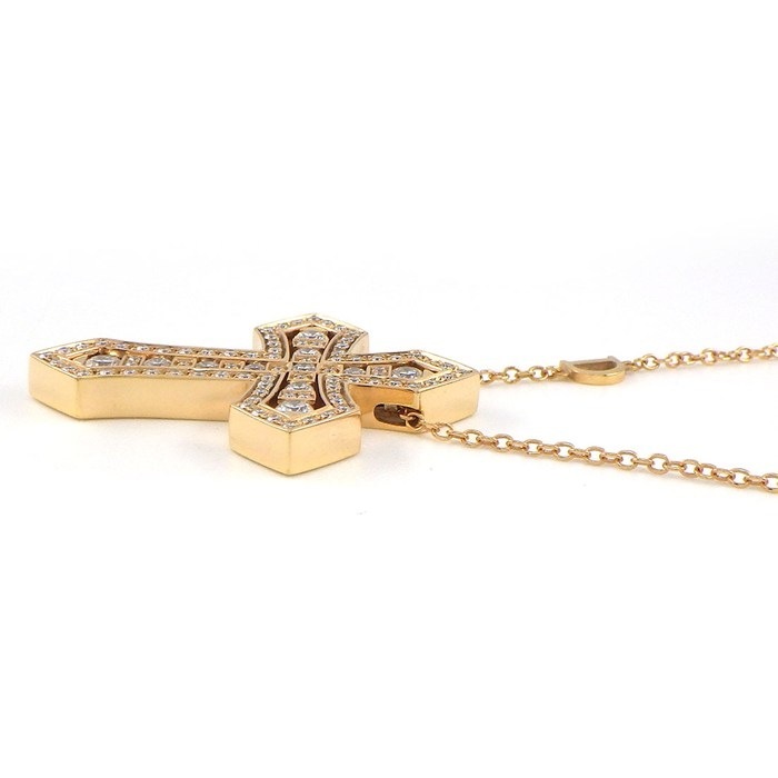 ダミアーニ DAMIANI ネックレス ベルエポック クラウン L 20089532 クロス パヴェ ダイヤモンド 計1.38ct K18PG 【箱・保付き】 【中古】