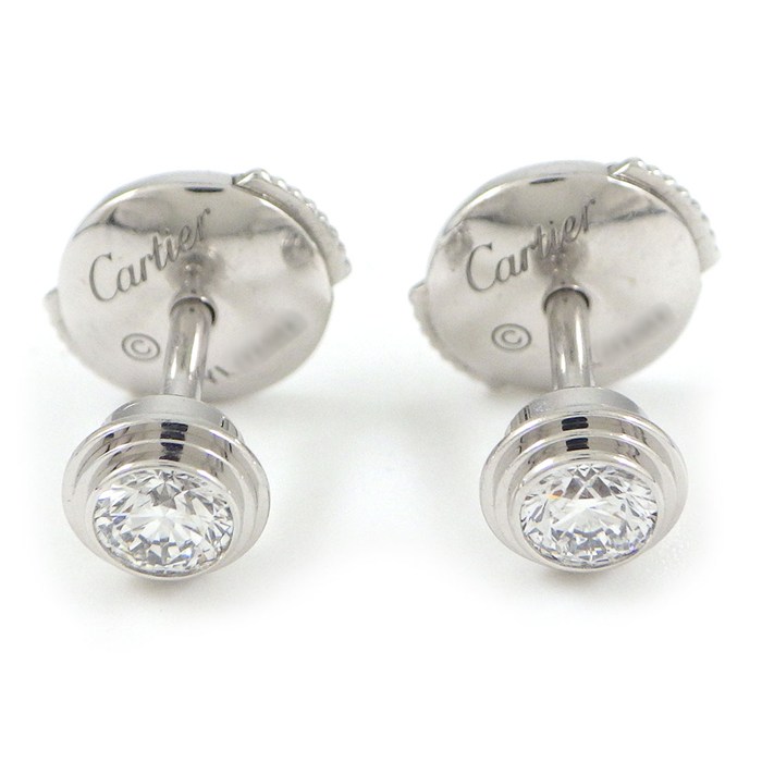 カルティエ Cartier ピアス ダムール MM B8041400 ディアマン レジェ 2ポイント ダイヤモンド 計0.26ct K18WG 【中古】