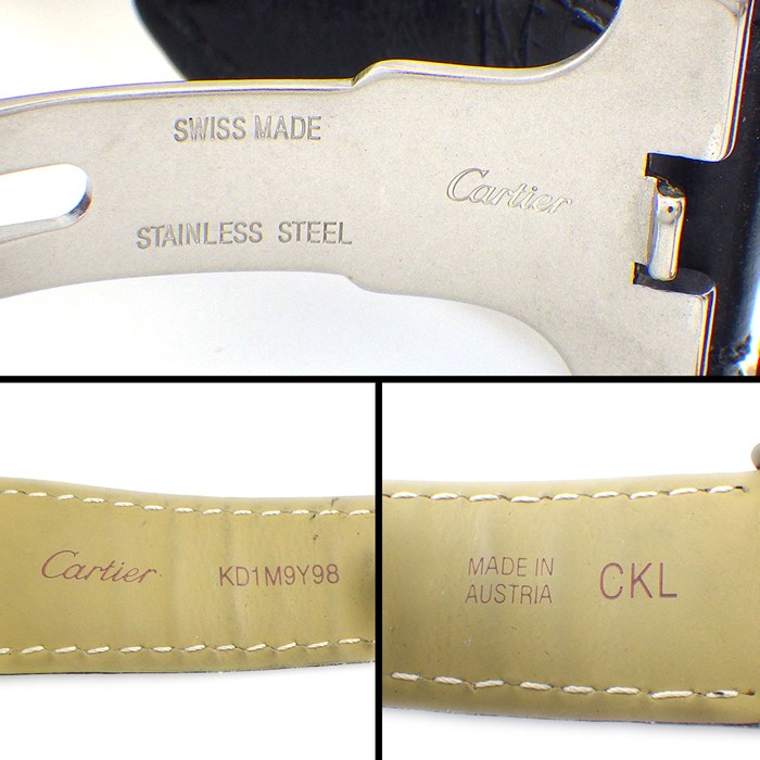 カルティエ Cartier 腕時計 カリブル WSCA0003 裏スケ デイト スモールセコンド ギョーシェ シルバー文字盤 SS ブラック アリゲーターレザーベルト 自動巻き 【中古】