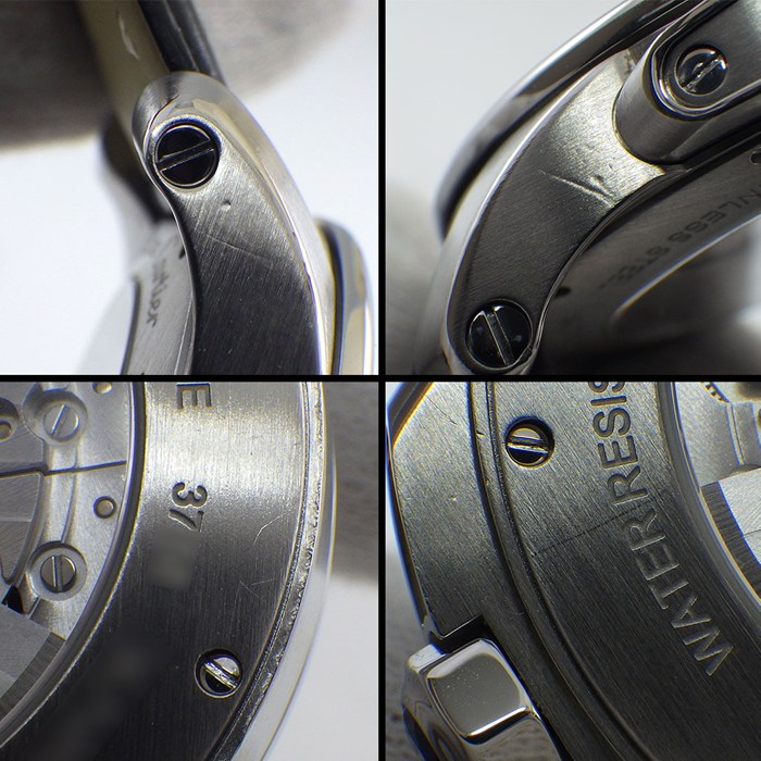 カルティエ Cartier 腕時計 カリブル WSCA0003 裏スケ デイト スモールセコンド ギョーシェ シルバー文字盤 SS ブラック アリゲーターレザーベルト 自動巻き 【中古】