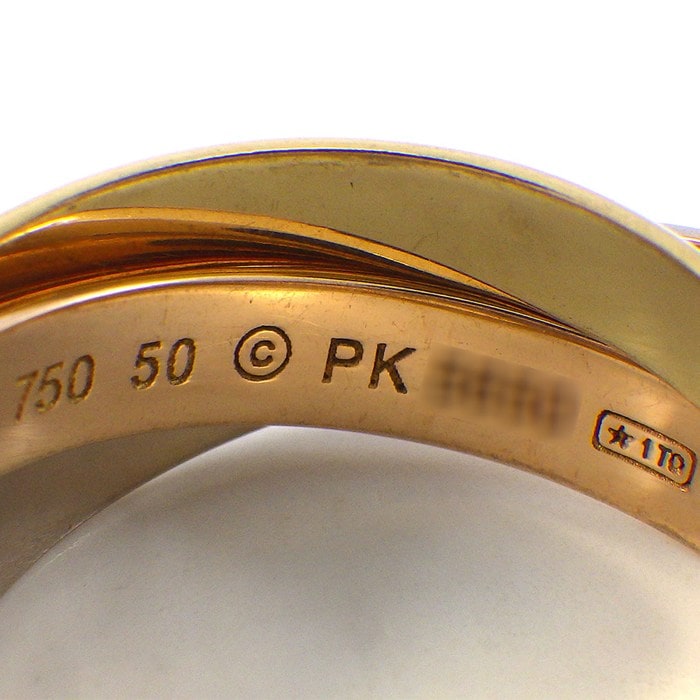 カルティエ Cartier リング トリニティ クラシックモデル B4236450 スリーカラー 5ポイント ダイヤモンド K18PG K18WG K18YG 10号 / #50 【中古】