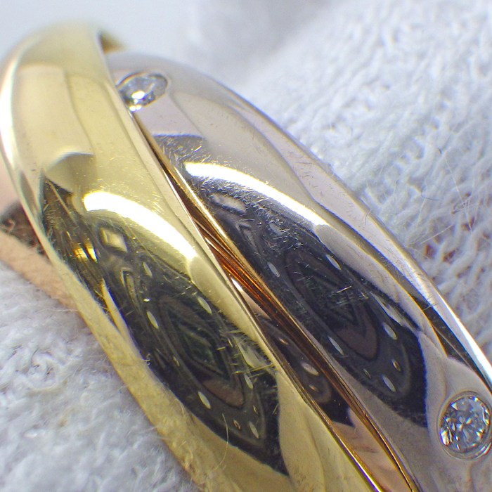 カルティエ Cartier リング トリニティ クラシックモデル B4236450 スリーカラー 5ポイント ダイヤモンド K18PG K18WG K18YG 10号 / #50 【中古】