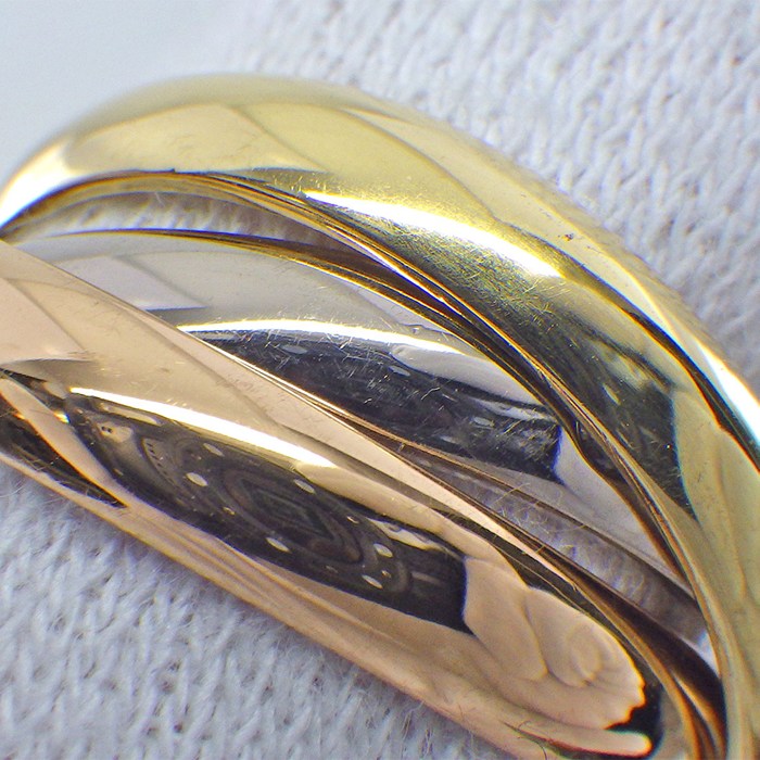 カルティエ Cartier リング トリニティ クラシックモデル B4236450 スリーカラー 5ポイント ダイヤモンド K18PG K18WG K18YG 10号 / #50 【中古】