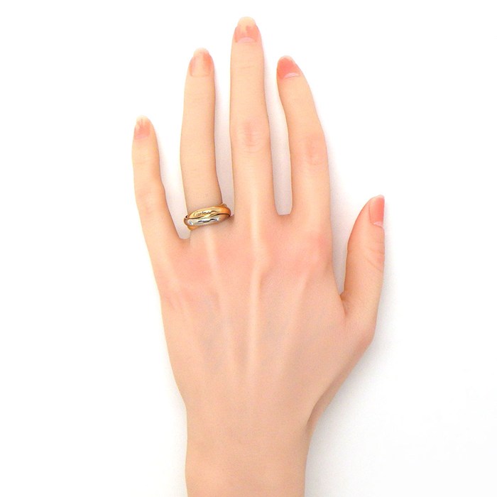 カルティエ Cartier リング トリニティ クラシックモデル B4236450 スリーカラー 5ポイント ダイヤモンド K18PG K18WG K18YG 10号 / #50 【中古】