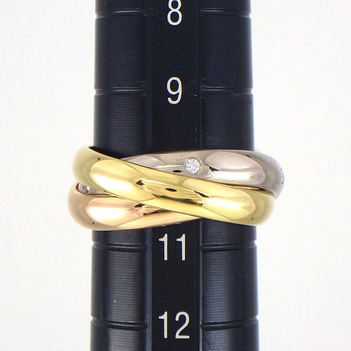 カルティエ Cartier リング トリニティ クラシックモデル B4236450 スリーカラー 5ポイント ダイヤモンド K18PG K18WG K18YG 10号 / #50 【中古】