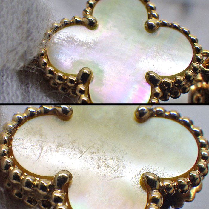ヴァンクリーフ＆アーペル Van Cleef & Arpels 腕時計 スウィート アルハンブラ VCARO8WW00 ゴールド ギョーシェ クローバー 文字盤 3ポイント ゴールド シェル 24ポイント ダイヤモンド 0.95ct K18YG クオーツアナログ 【中古】