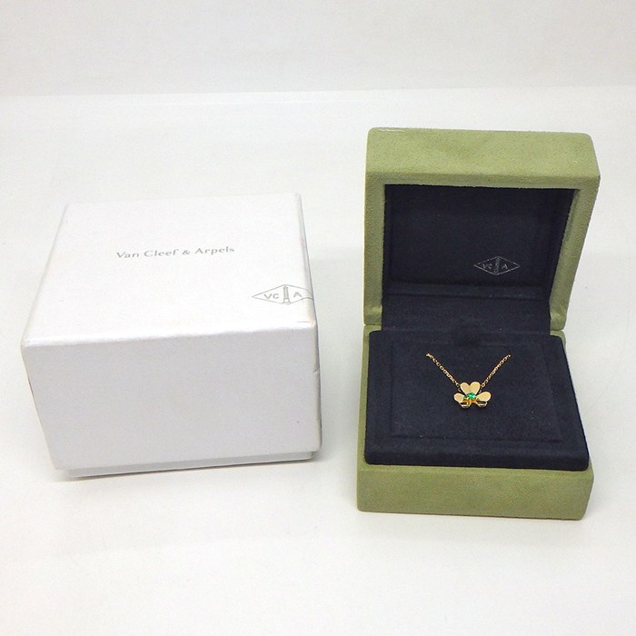 ヴァンクリーフ&アーペル Van Cleef & Arpels ネックレス フリヴォル ミニ VCARP7SB00 1ポイント エメラルド 0.04ct K18YG 【中古】
