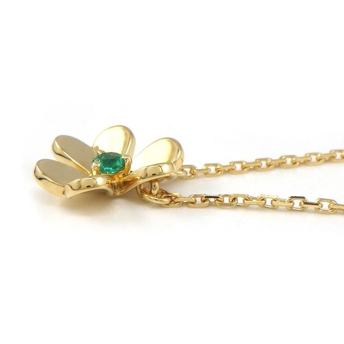 ヴァンクリーフ&アーペル Van Cleef & Arpels ネックレス フリヴォル ミニ VCARP7SB00 1ポイント エメラルド 0.04ct K18YG 【中古】