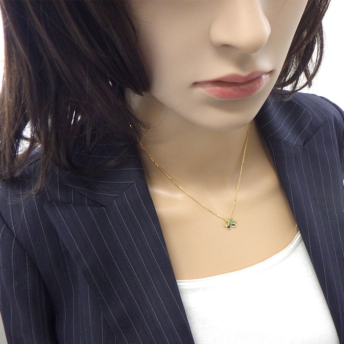 ヴァンクリーフ&アーペル Van Cleef & Arpels ネックレス フリヴォル ミニ VCARP7SB00 1ポイント エメラルド 0.04ct K18YG 【中古】