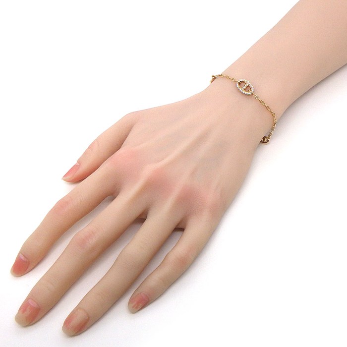 エルメス HERMES ブレスレット ファランドール シェーヌダンクル TPM H221413B 3リンク チェーン 74ポイント ダイヤモンド 計0.66ct K18PG / #SH 【中古】