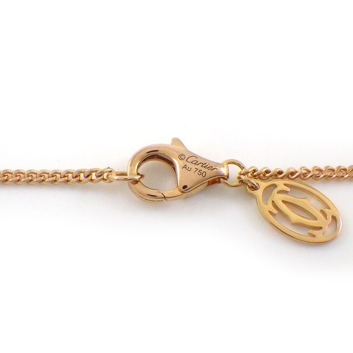 カルティエ Cartier ネックレス トリニティ クッション セミパヴェ スリーカラー ピンクサファイア K18PG K18WG K18YG 【中古】
