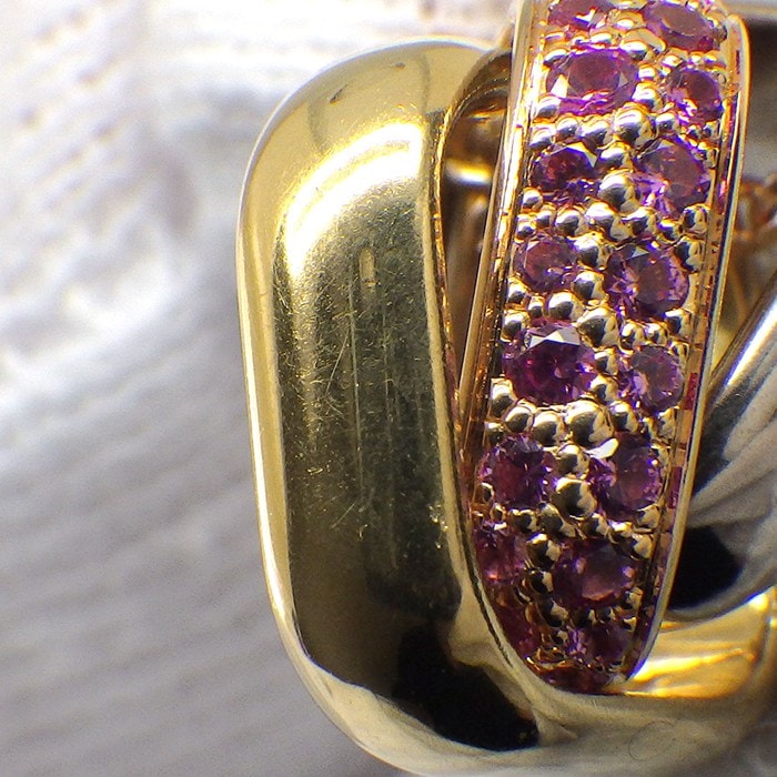 カルティエ Cartier ネックレス トリニティ クッション セミパヴェ スリーカラー ピンクサファイア K18PG K18WG K18YG 【中古】
