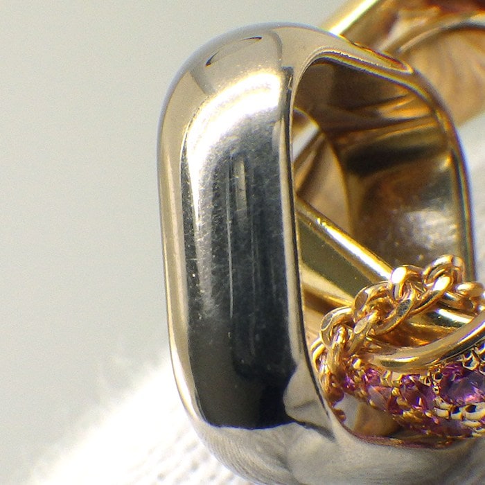 カルティエ Cartier ネックレス トリニティ クッション セミパヴェ スリーカラー ピンクサファイア K18PG K18WG K18YG 【中古】