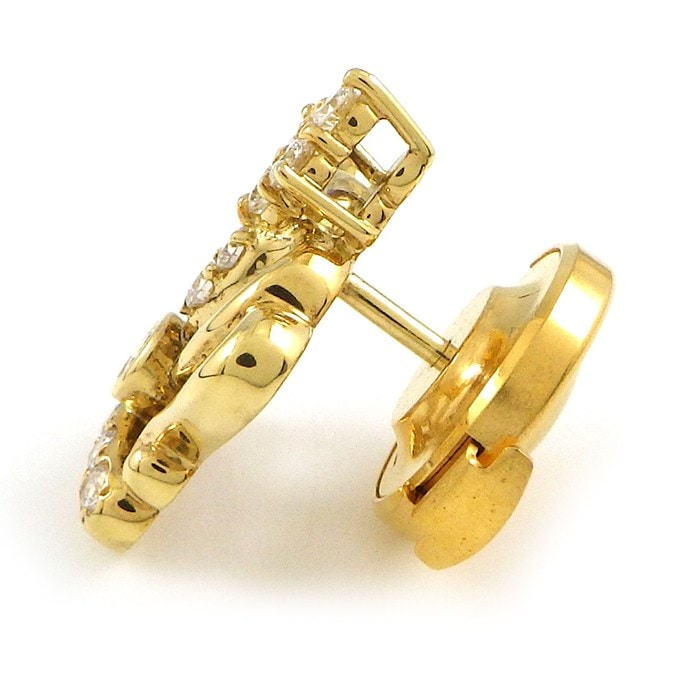 【ダイヤモンド】 ピンブローチ 王冠モチーフ ダイヤモンド 計0.25ct K18YG 【中古】