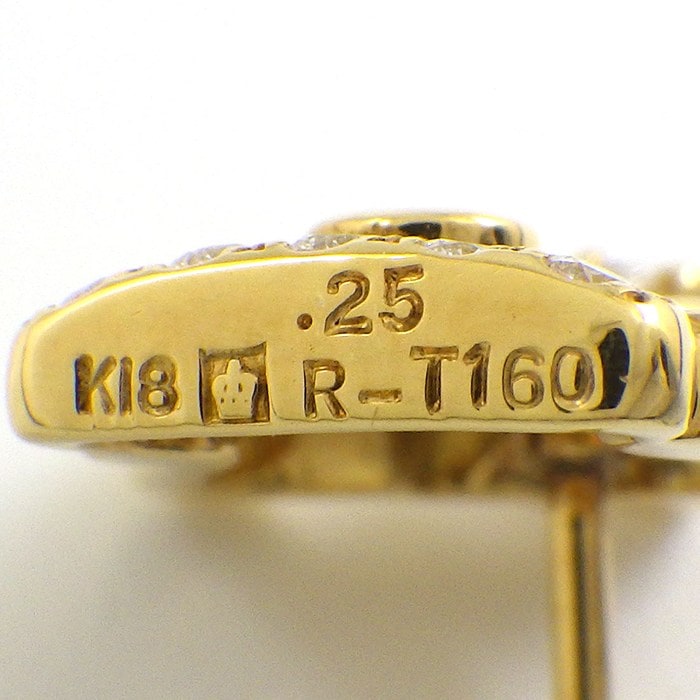 【ダイヤモンド】 ピンブローチ 王冠モチーフ ダイヤモンド 計0.25ct K18YG 【中古】